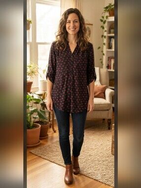 Cals Black Top with Pink Elephant Print